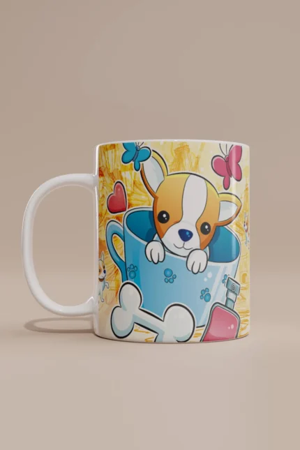 Sevimli Köpek Temalı Kupa Bardak